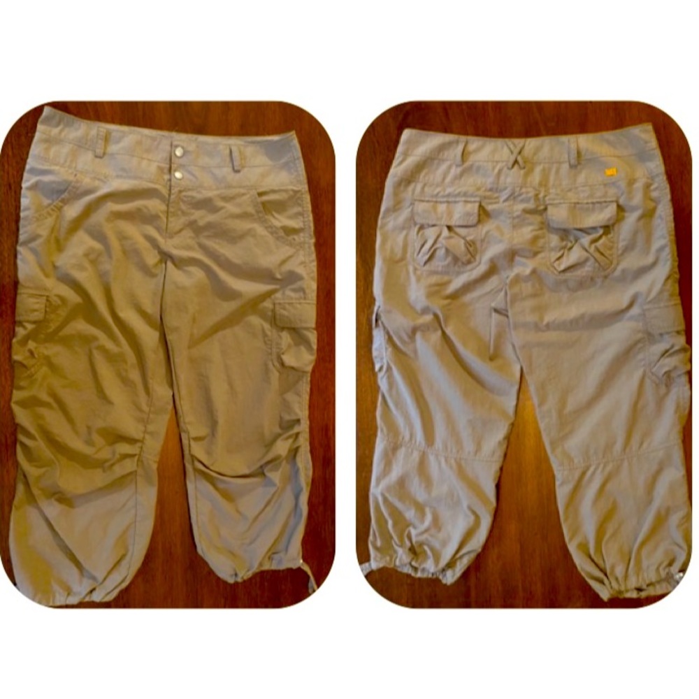 Khaki Light Brown Cargo Capris